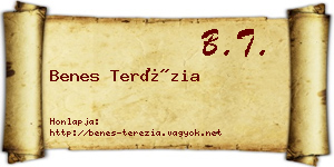 Benes Terézia névjegykártya